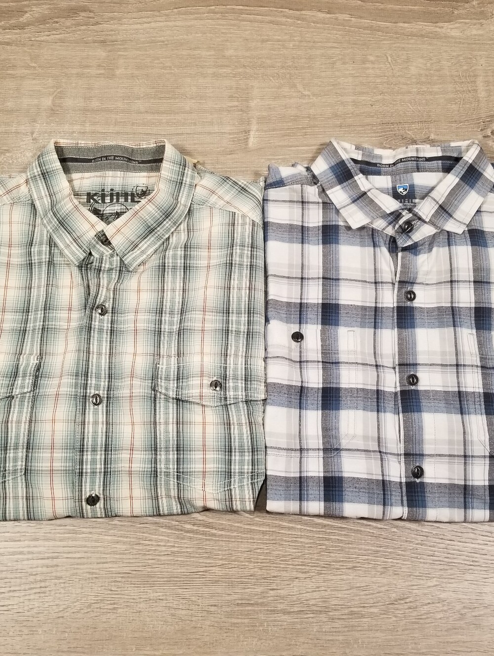 Kuhl Plaid Button Up Shirts Short Sleeve Mens Large Casual Outdoor Hiking